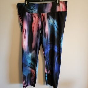 Gap Fit Colorful Abstract Print Leggings XL Yoga Running Workout